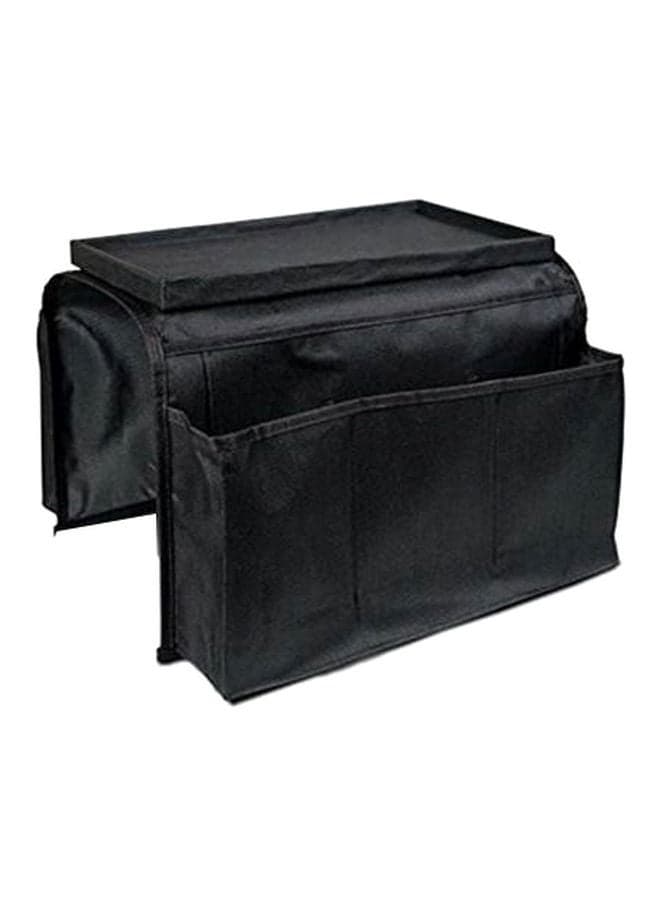 6-Pocket Sofa Armrest Organizer With Armrest Tray Black 31cm