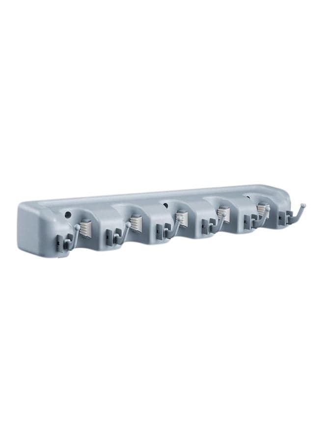 Wall Mounted Mop Brush Organizer Grey 33x7cm