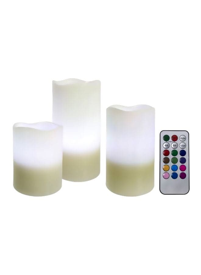 3-Piece Flameless Candle Red/Green/Blue