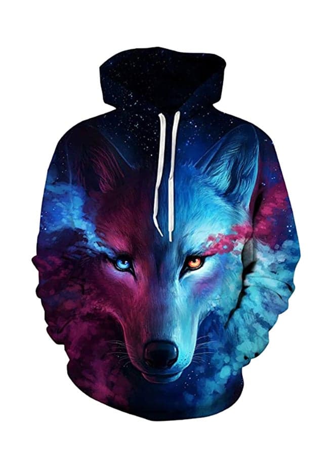 3D Graphic Printed Casual Hoodie Multicolour