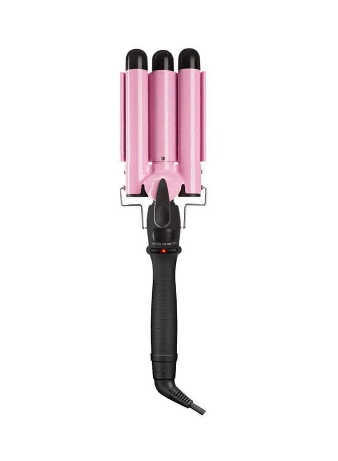 5 Gear Adjust 3 Tubes Spiral Rotating Hair Curling Roller Pink