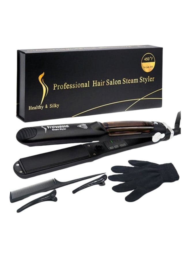 Multifunctional Ceramic Steam Hair Straightener Black