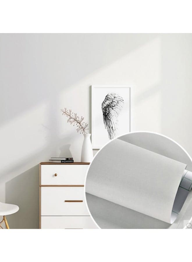 Simple Solid Color Self-adhesive Wallpaper White 1000x60centimeter