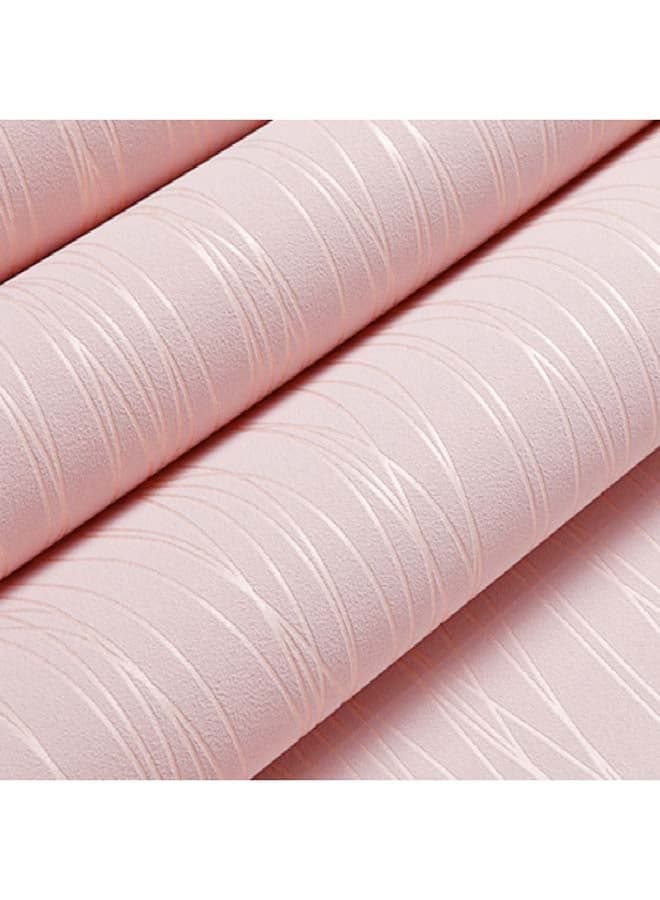 1-Piece Stripe Simple Wallpaper Pink 53x1000centimeter