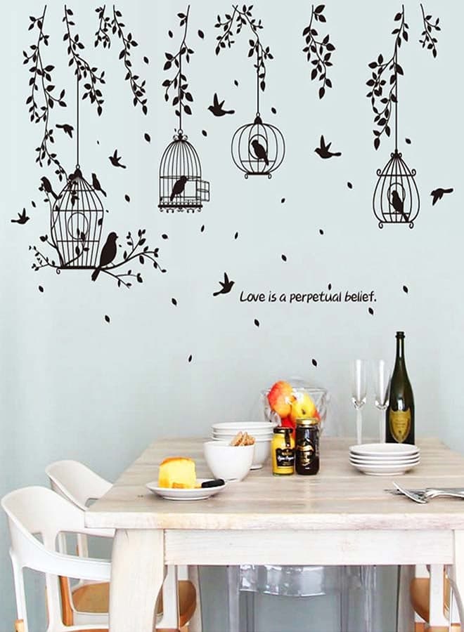 Bird Cage Pattern Wallpaper Multicolour 70x50centimeter