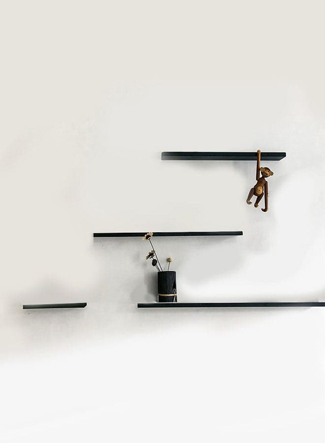 4-Piece Wall Decorative Shelves Black