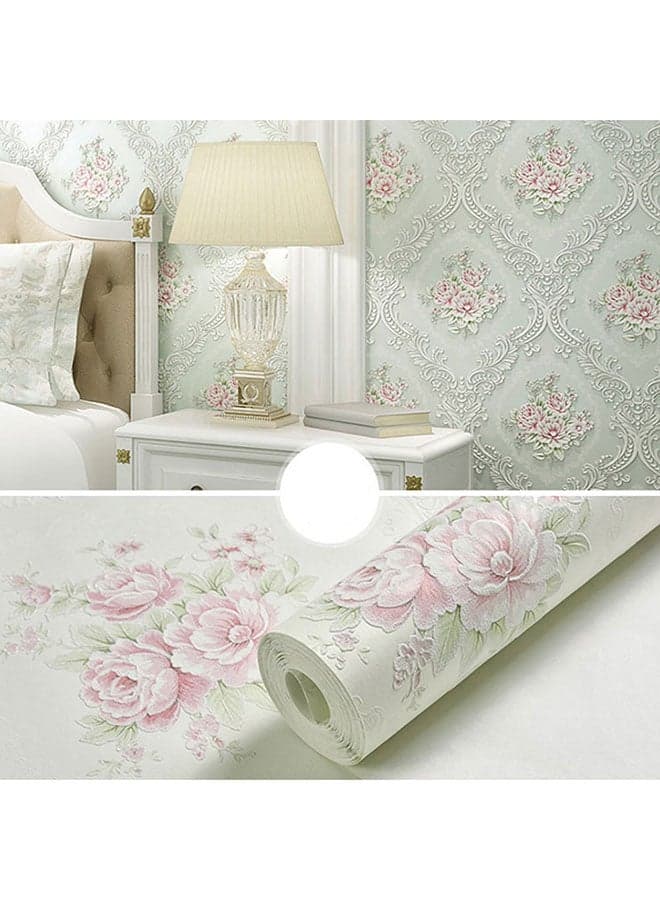 Waterproof Self-Adhesive Flower Pattern Wall Sticker Multicolour 5x0.6meter