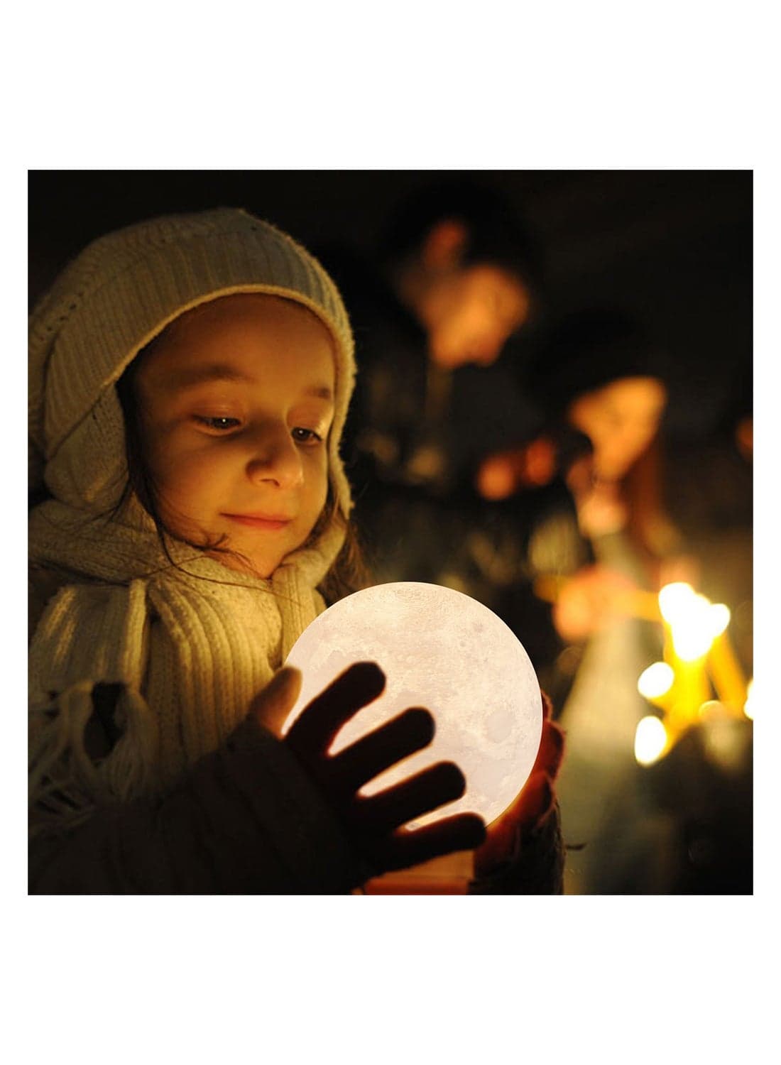 3D Full Moon-Shaped LED Light Lamp White 12cm