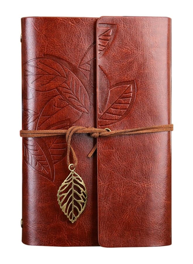 Creative Retro Autumn Leaves Travel Diary Notebook Brown