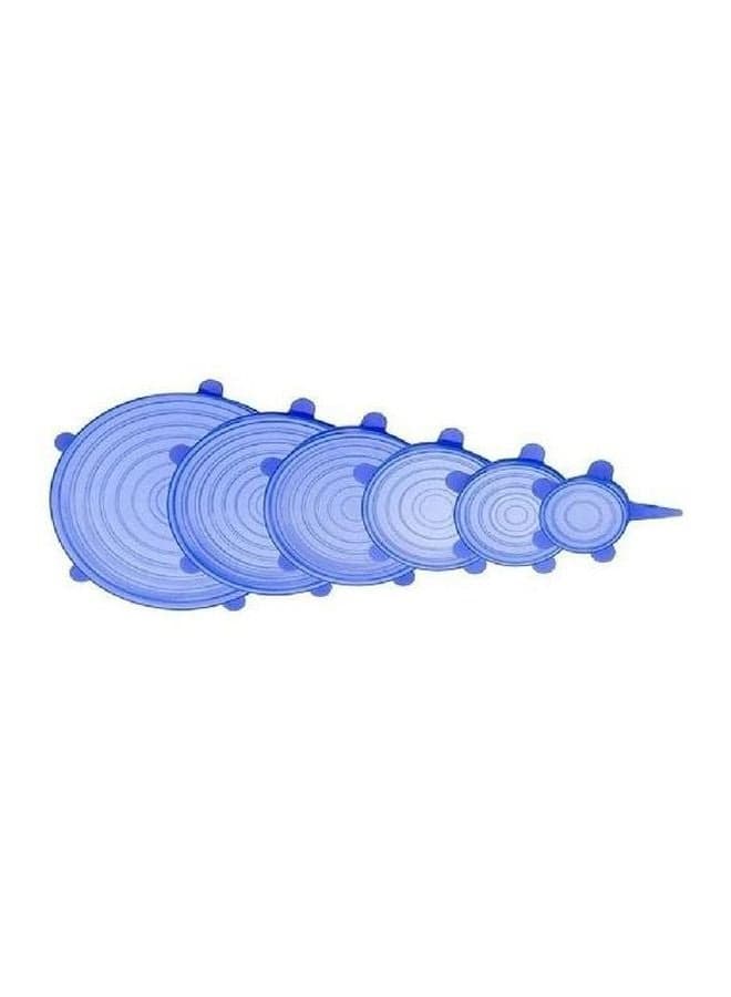 Set Of 6 Fresh Food Cover Lids Blue