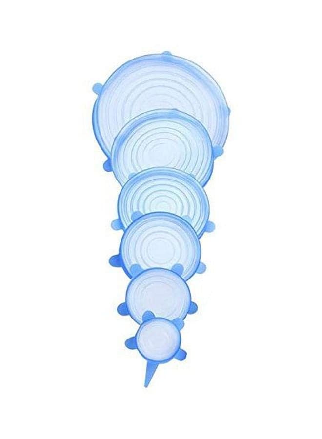 6-Piece Stretchable Food Storage Lids Blue
