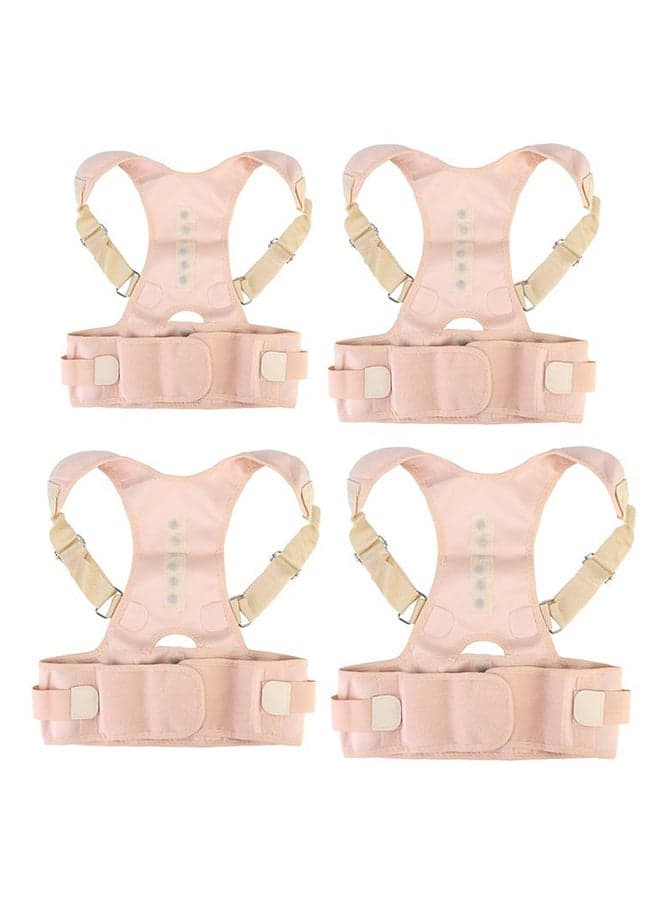 4-Piece Adjustable Posture Corrector Back Brace Support Belt Lumbar Waist Shoulder