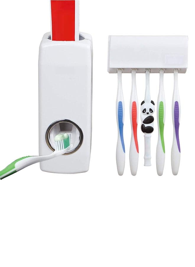 Automatic Toothpaste Dispenser And Toothbrush Holder White 155x60x60cm