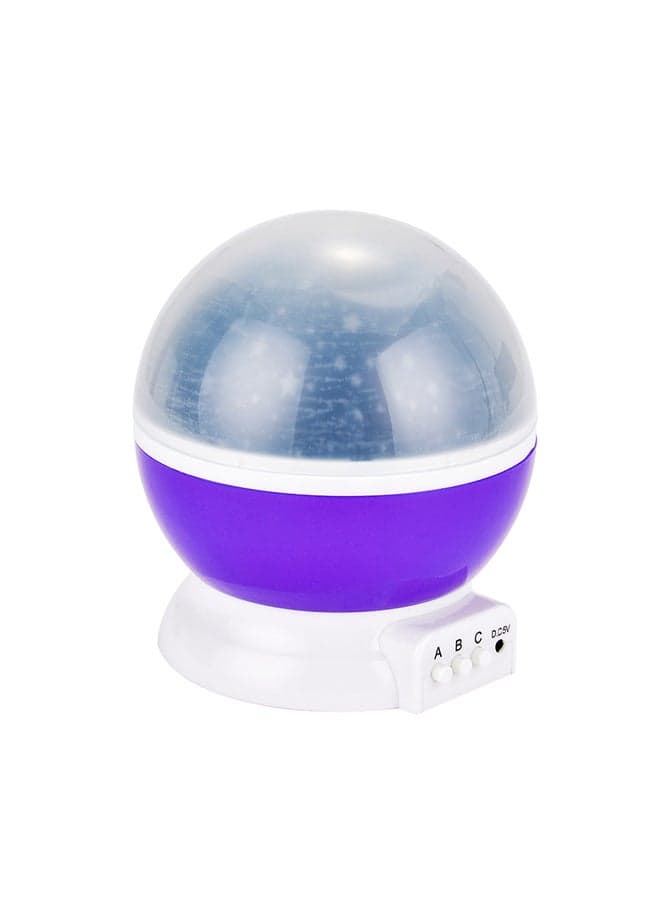 Rotating Abs LED Starlight Projector Lamp Purple 10cm