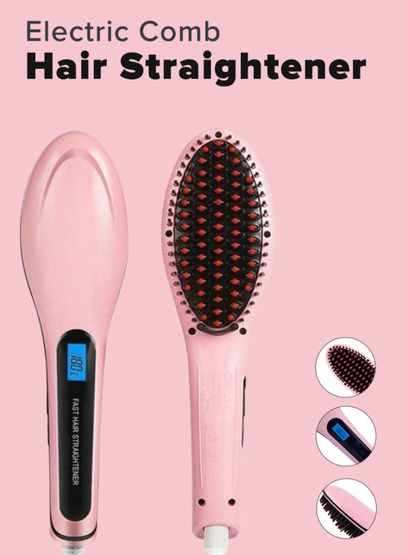 Hair Straightener With LCD Display Pink