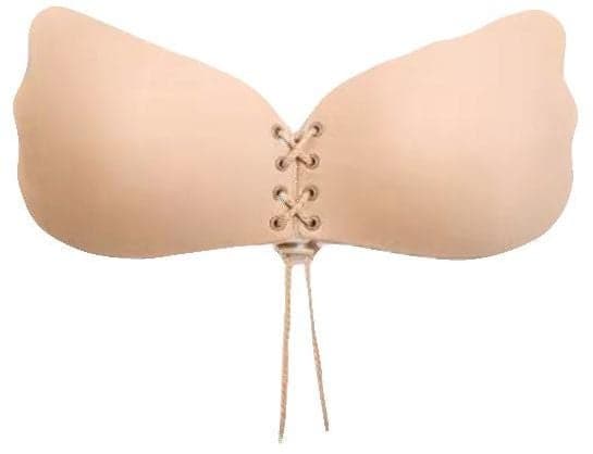 Wing Shaped Adhesive Pushup Bra Beige