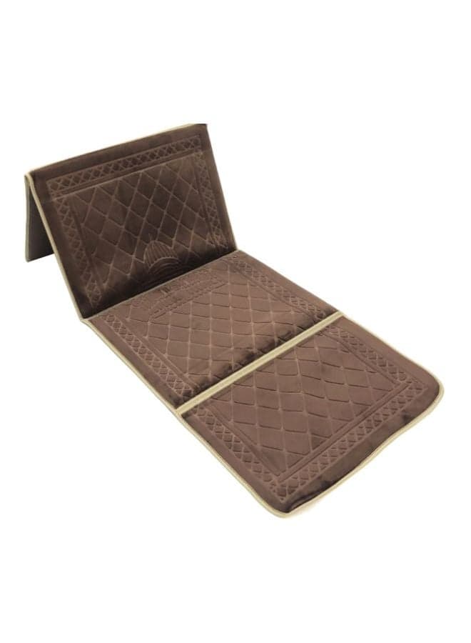 2 In 1 Foldable Prayer Mat With Backrest Brown 110x54cm