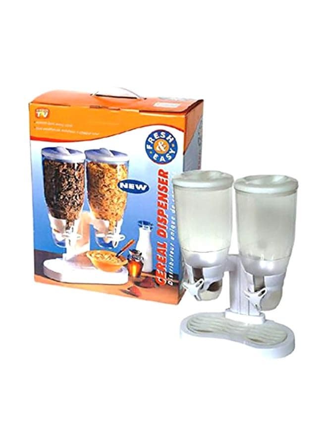 Double Cereal Dispenser With Nozzle White