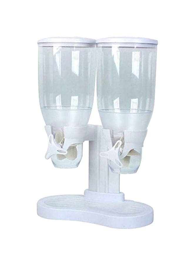 Double Cereal Dispenser White/Clear 45x16x31cm