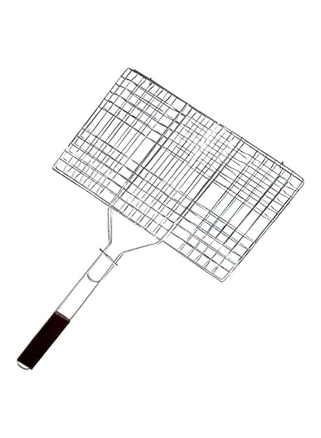 BBQ Grill Rack With Handle Silver/Black 30x45cm