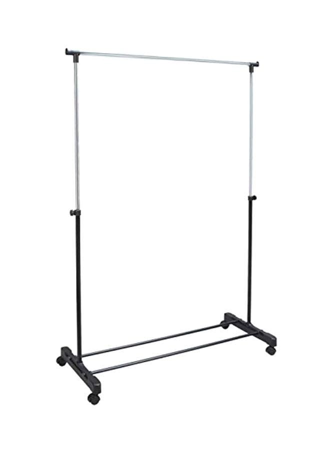 Rolling Cloth Rack Silver/Black 30.3 x 5.6 x 2.2inch