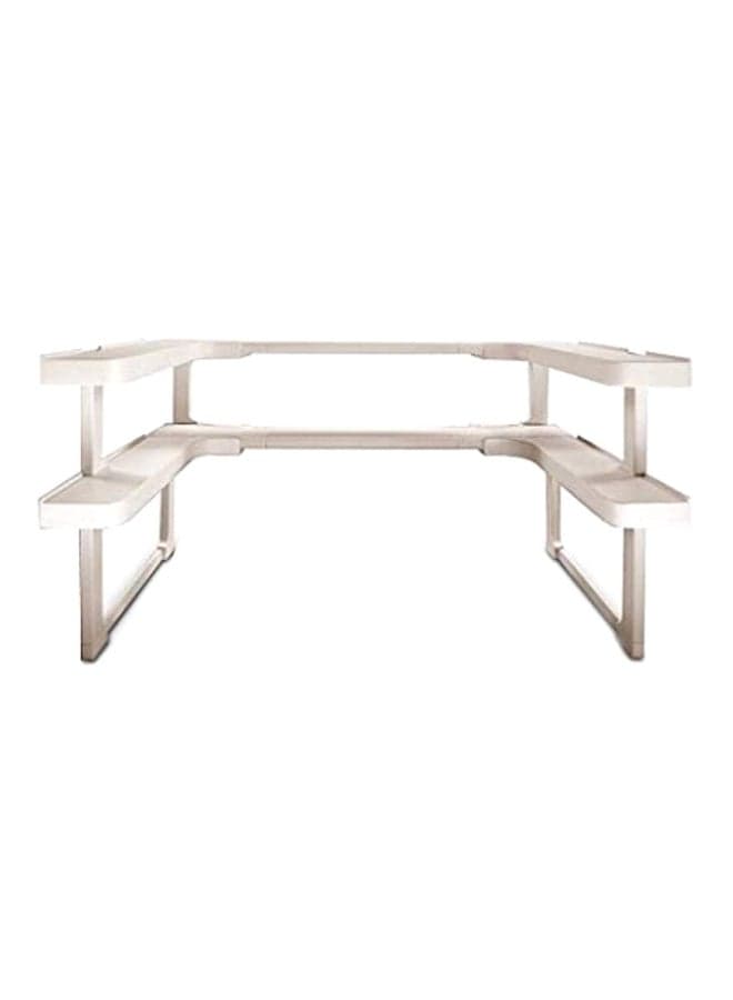 Stackable Shelf Rack White 2.7x12.4x11inch