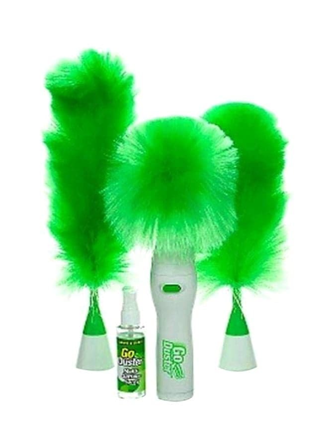 3-Piece Plastic Spinning Duster With Spray Green/White