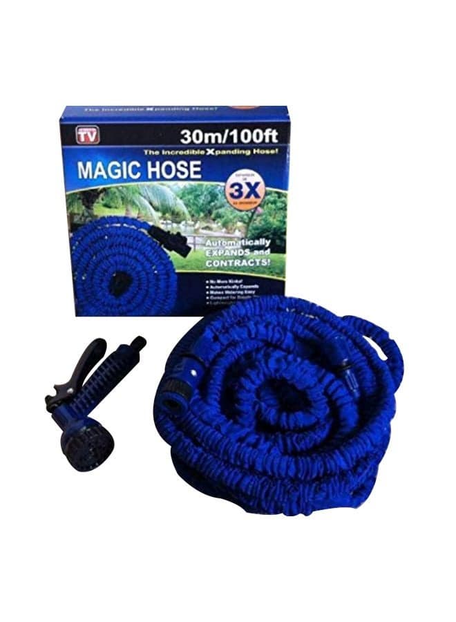 Expandable Watering Hose With Gun Blue/Black 100feet