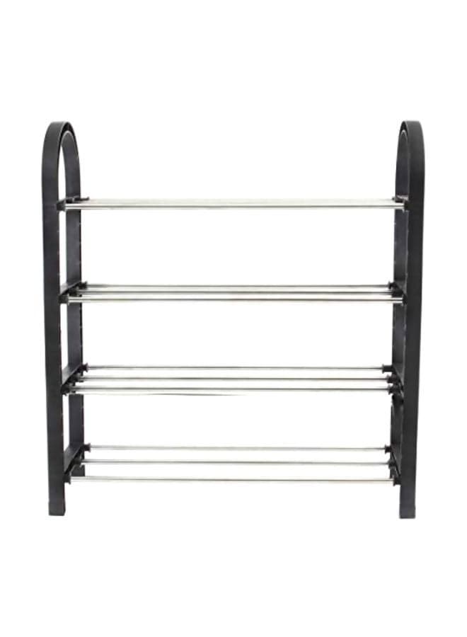 4 Layer Shoe Rack Black/Silver