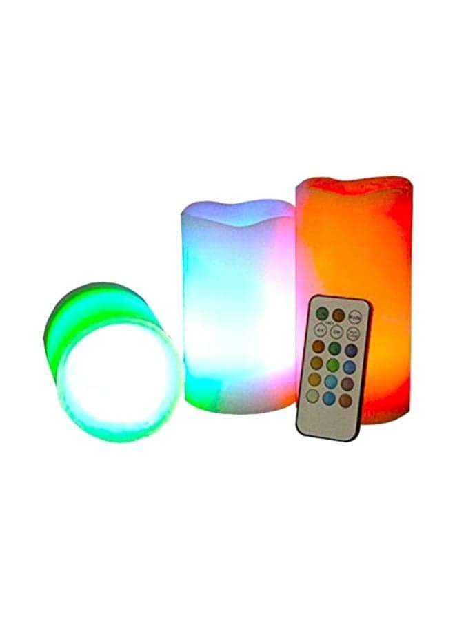 3-Piece LED Changing Candle Light With Remote Control