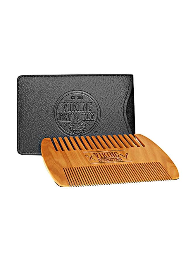 Wooden Beard Comb & Case