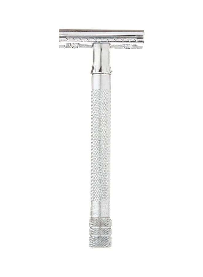 Futur Mk 23C Long-Handled Traditional Double Edge Safety Razor Silver
