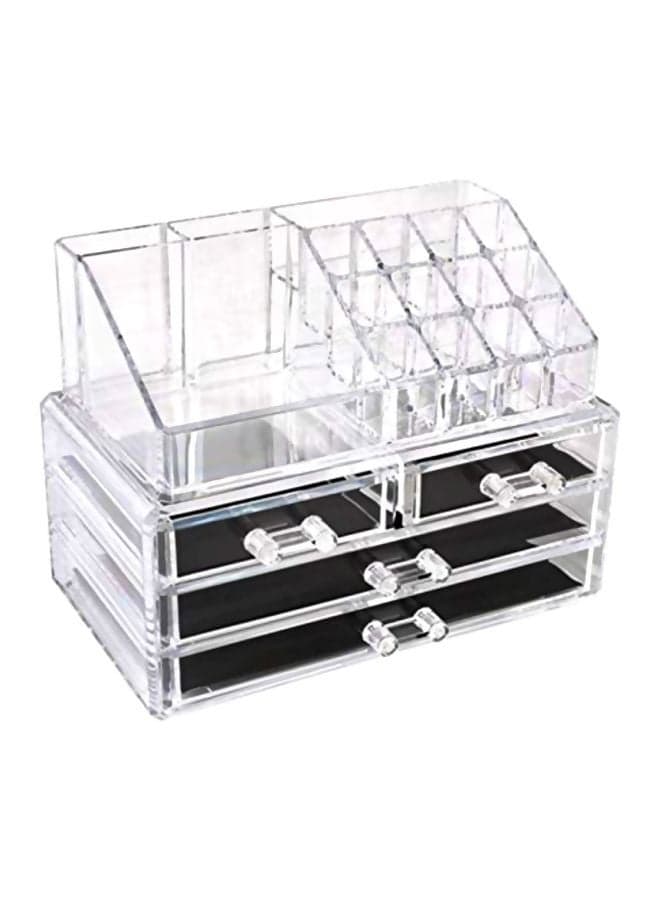4-Drawer Jewelry Storage Case Clear