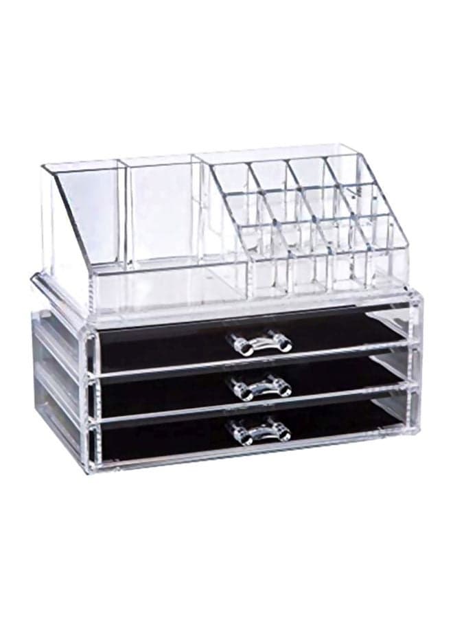 4-Drawer Cosmetic Storage Case Clear