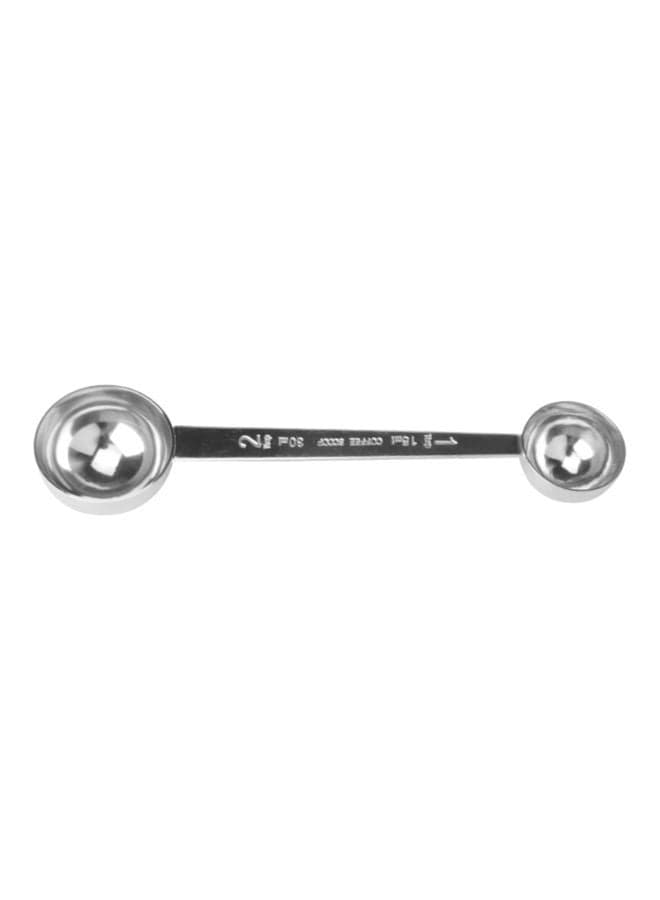 Stainless Steel Two-Headed Coffee Spoon Silver