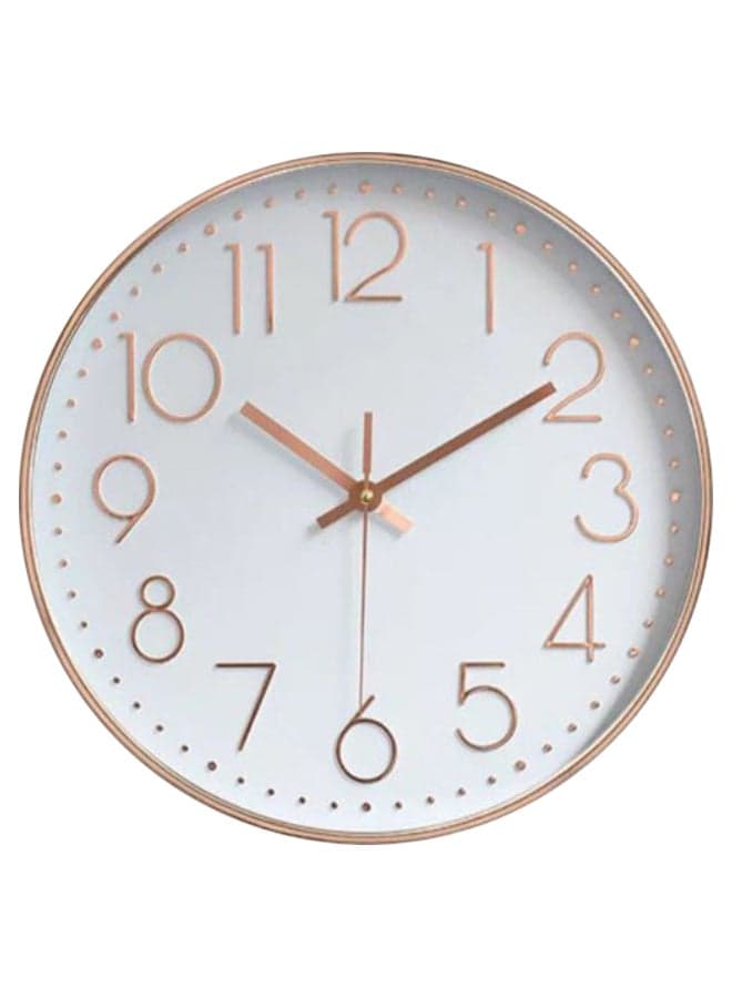 Round Wall Clock Gold/White 30 x 30centimeter