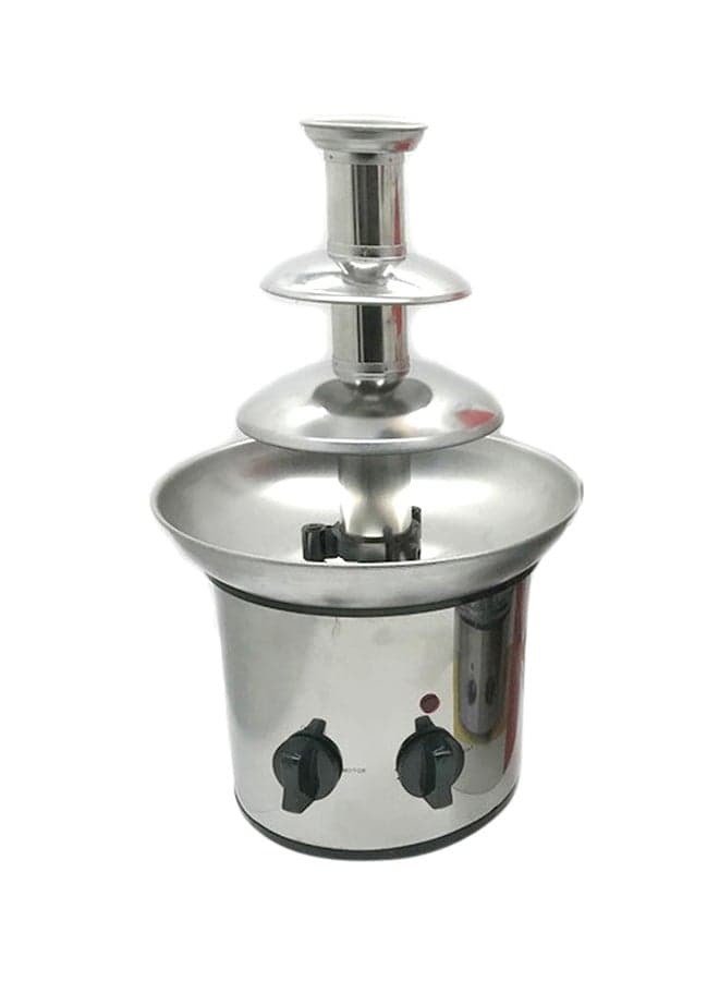 Mini 3-Tier Chocolate Fondue Fountain Silver 47x47x42cm