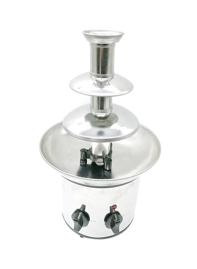 Mini 3-Tier Chocolate Fondue Fountain Silver 47x47x42cm