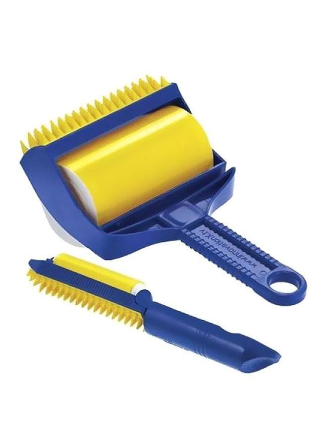 2-Piece Lint Removing Brush Set Yellow/Blue 3.1x4.8x9inch