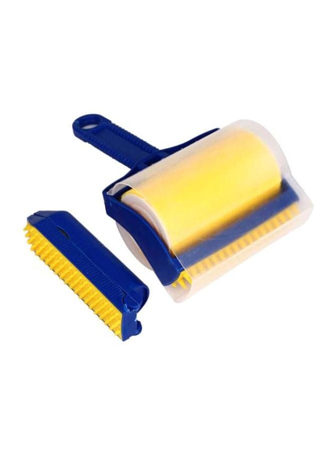 2-Piece Lint Remover Roller Brush Blue/Yellow