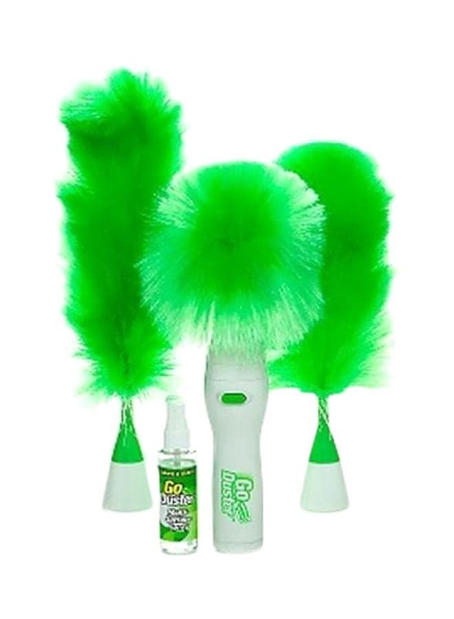 4-Piece Cleaning Duster Set White/Green