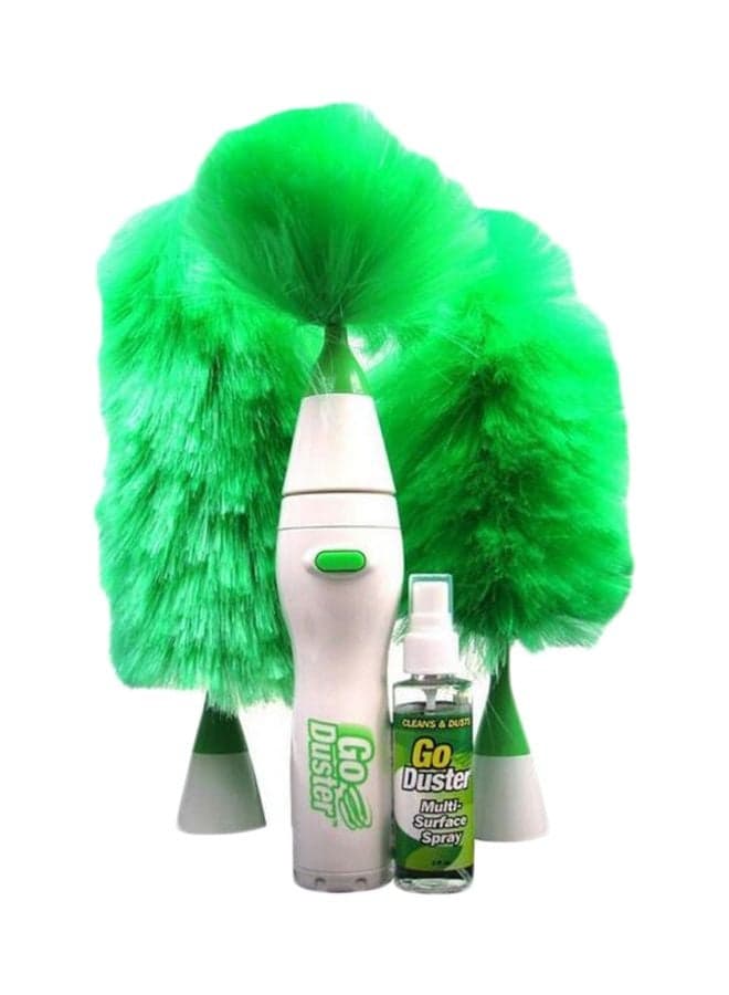 4-Piece Duster Cleaner Set White/Green 7 x 10 x 30cm
