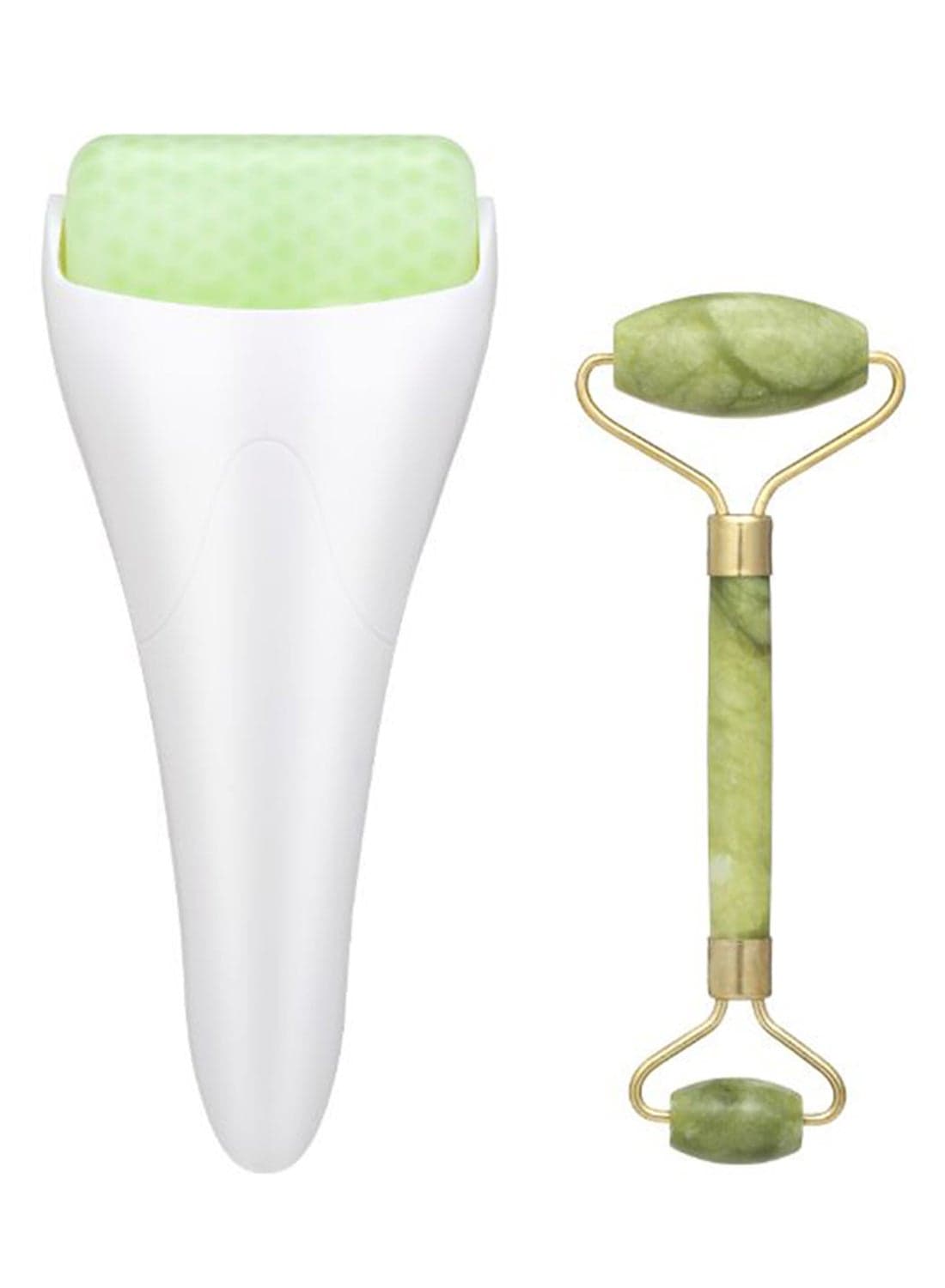 Ice Jade Roller Face Massager Green/White 14.5cm