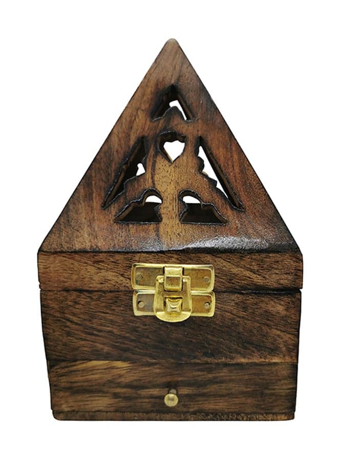 Pyramid Shape Incense Holder Brown 15 x 10cm