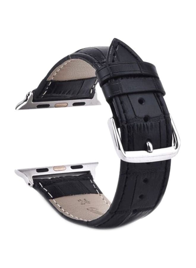 Leather Replacement Band For Apple Watch 38mm Black