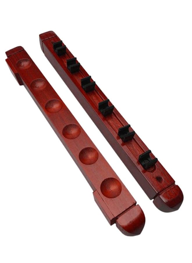 Six Billiard Cue Wall Rack