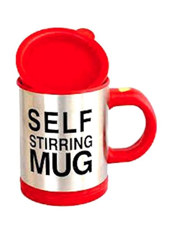 Self Stirring Mug Silver/Red