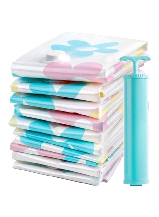 11-Piece Vacuum Storage Bag Set Multicolour 10x80cm