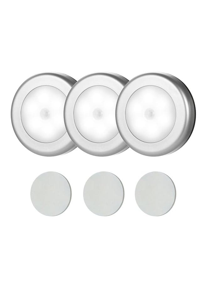 Pack of 6 Magnetic Motion Sensor Wall Night Lamp Silver 0.146kg