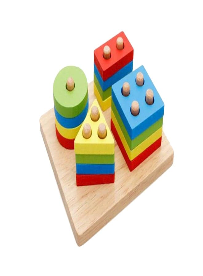Children 'S Educational Toys Four Sets Of Geometric Shapes Pillars Building Blocks